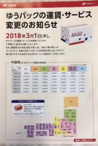 ゆうパック料金表